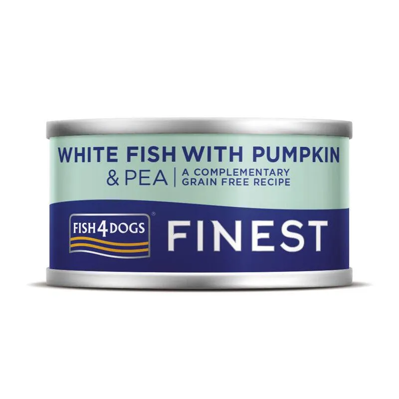 Fish4Dogs Finest Dog Pesce Bianco con Zucca e Piselli 85 gr 000143546