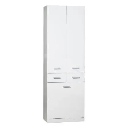 Mobile bagno colonna a terra con portabiancheria 60x180 cm bianco