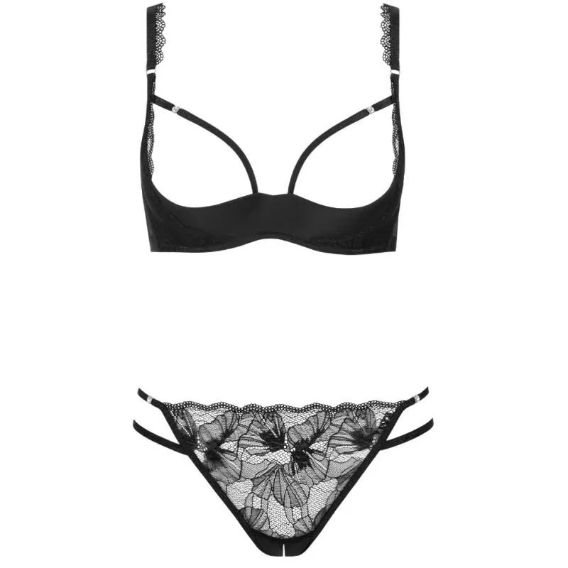 LIS-10357+12352-02 - Completo Carioca + perizoma aperto Sympathy - nero