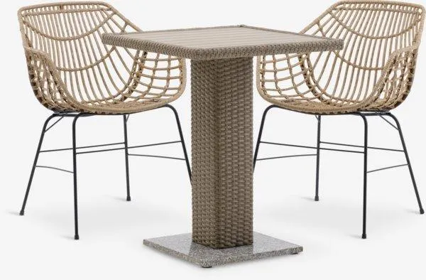 THY Tavolo L60 cm + 2 ILDERHUSE naturale