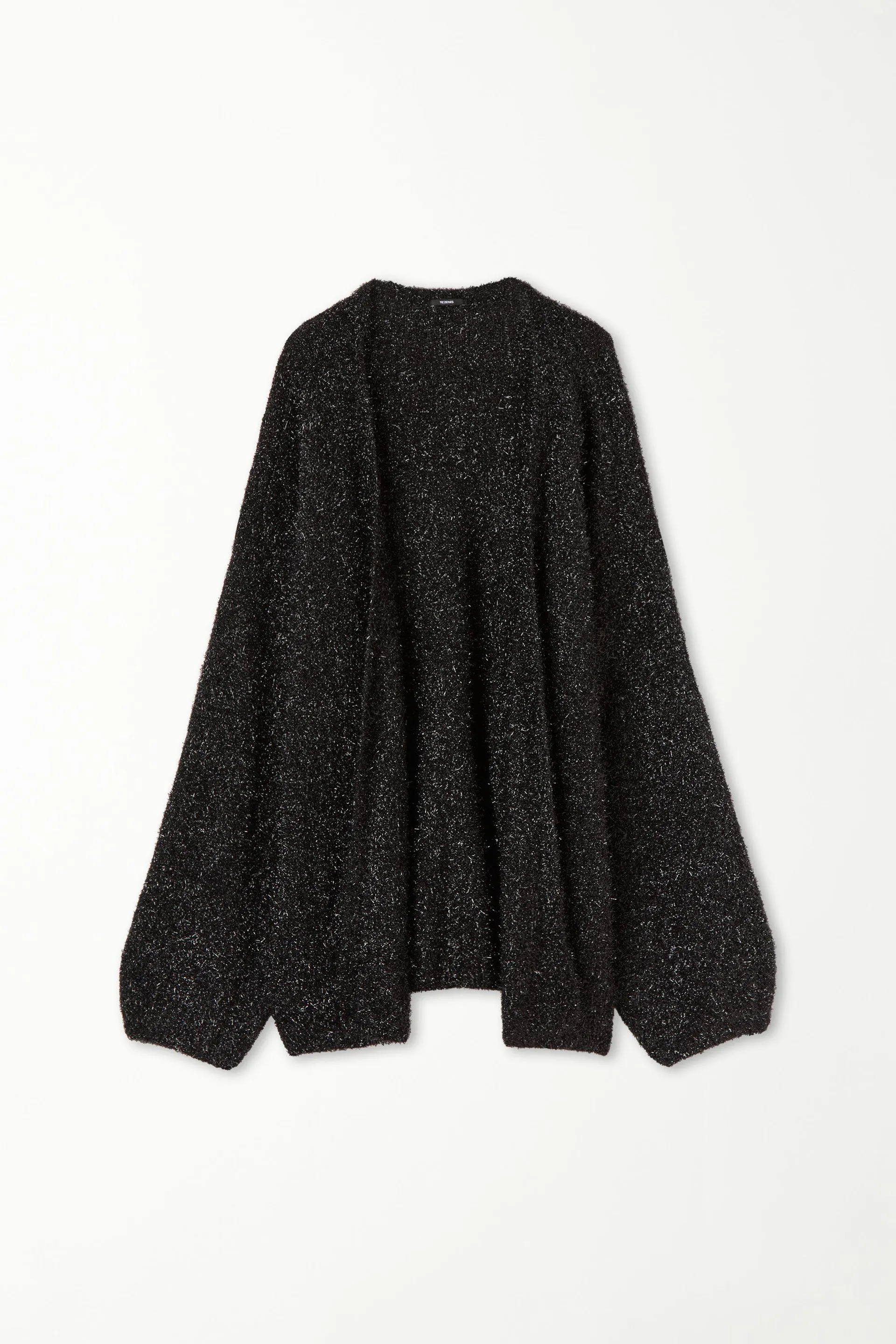 Cardigan Manica Lunga Aperto Calato Laminato