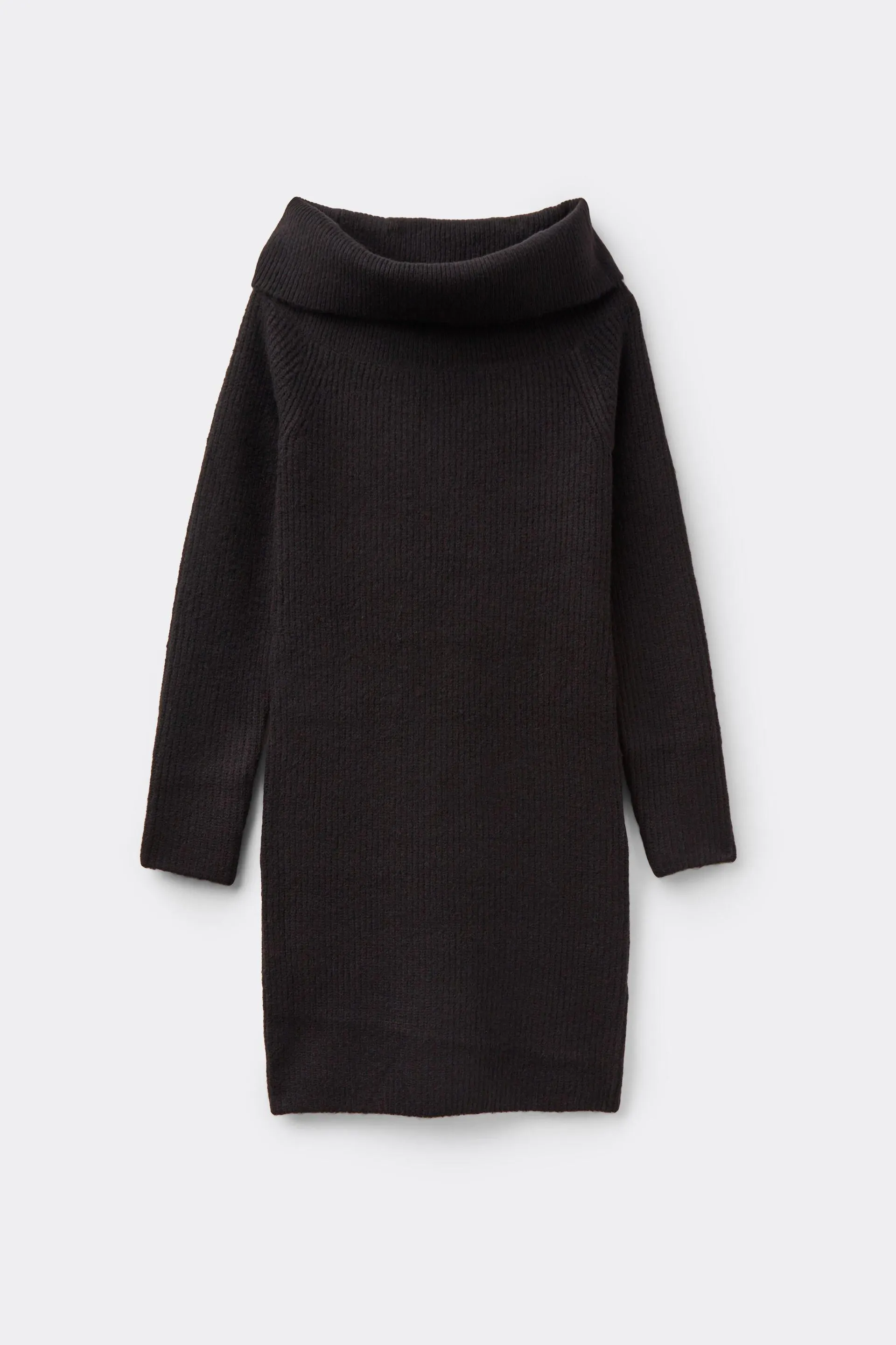 Vestito Midi Pesante Scollo Ciambella Costine