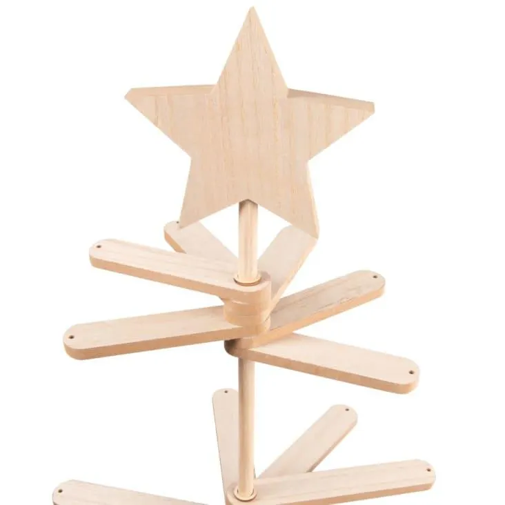 Decorazione natalizia abete beige con cima a stella