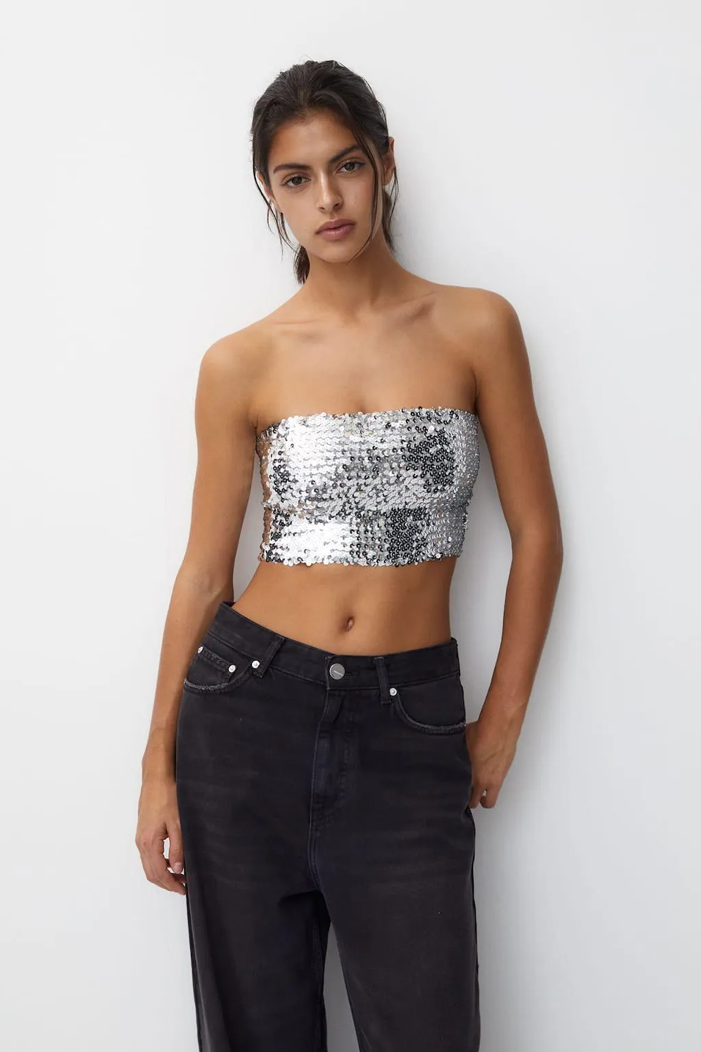 TOP A FASCIA PAILLETTES