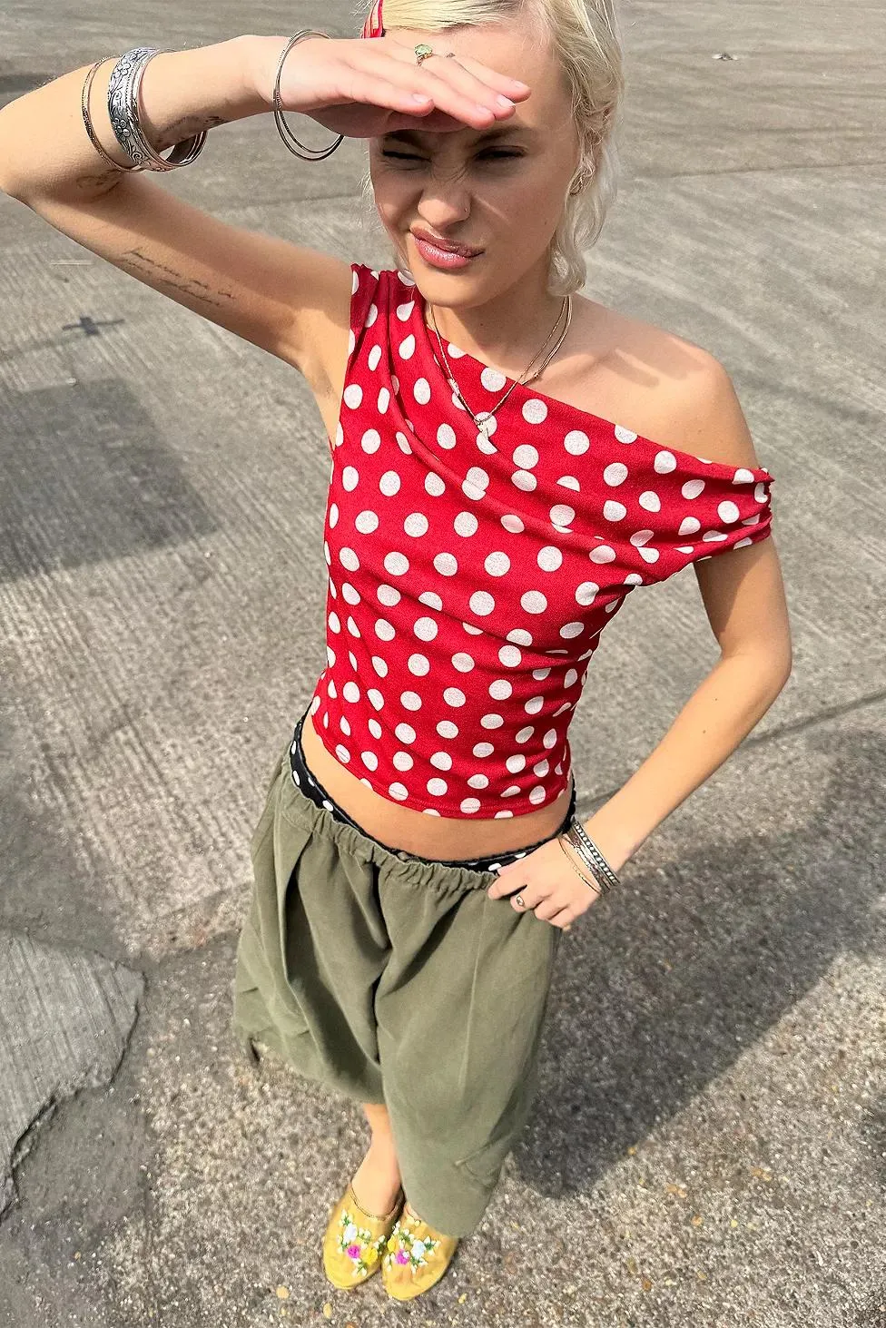 Silence + Noise Fia Top Mesh a Pois