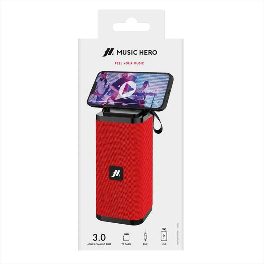 MUSIC HERO - Speaker wireless MHSPEAKBANDR-Rosso