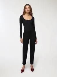 Pantaloni chino tinta unita Nero