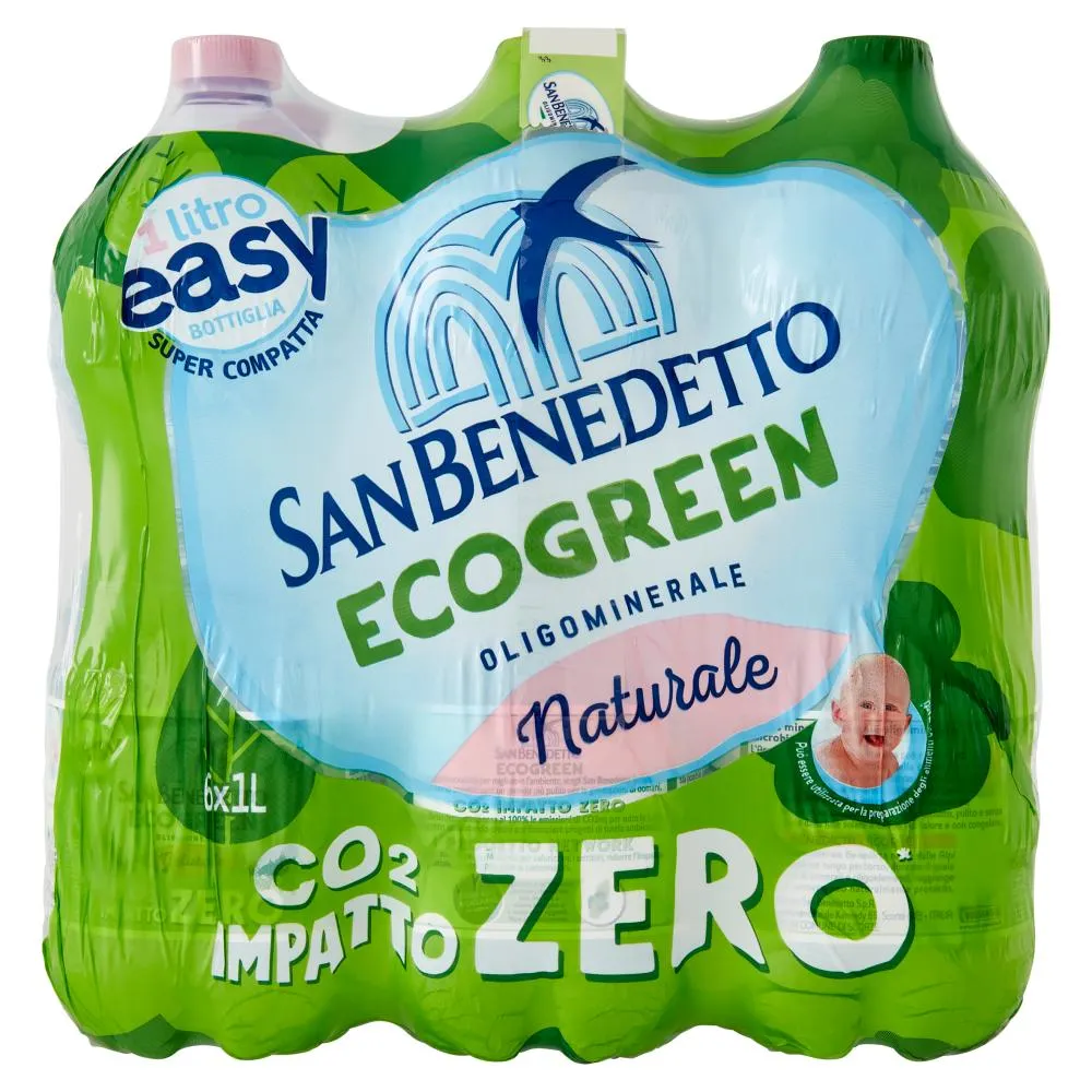 San Benedetto Acqua Naturale Benedicta Ecogreen Easy 6 x 1 L