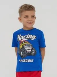 T-shirt con stampa racing Bluette