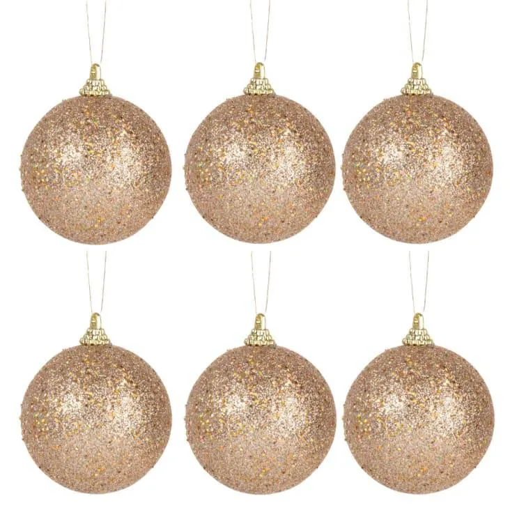 Pallina con glitter dorati (x6) - Lotto di 6