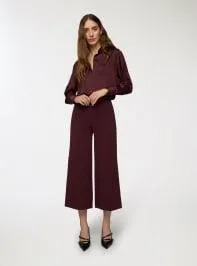 Pantaloni culotte tinta unita Prugna