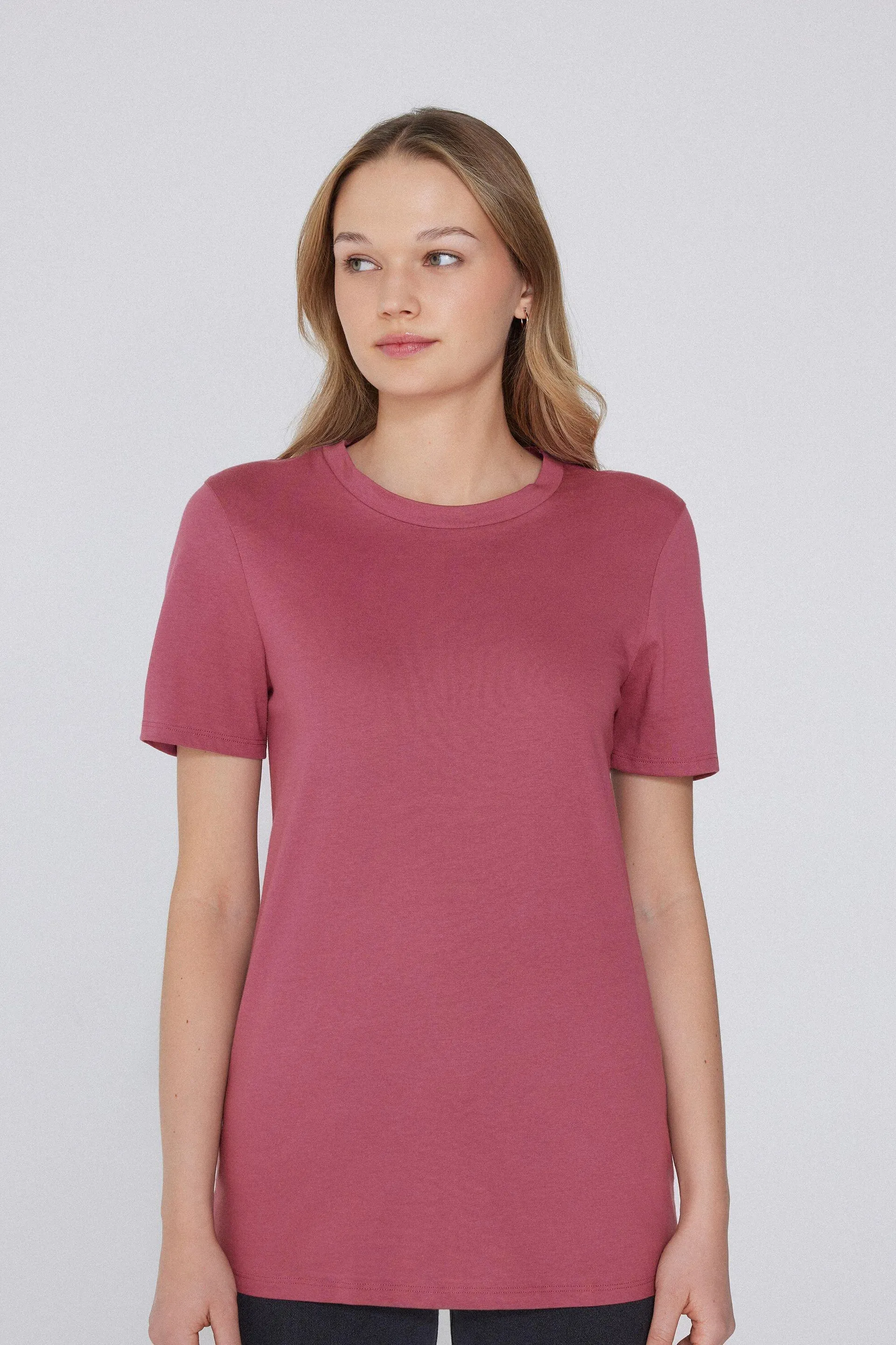 T-shirt Basic Girocollo in Cotone