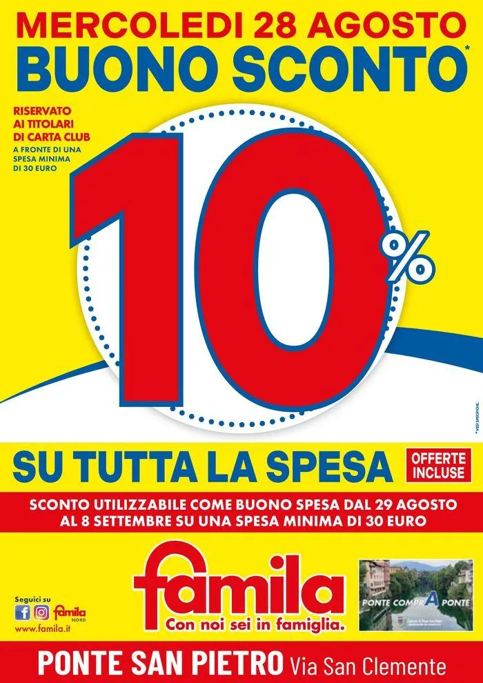 Buono Sconto 10% su tutta la spesa da 28 agosto a 28 agosto di 2024 - Pagina del volantino 1