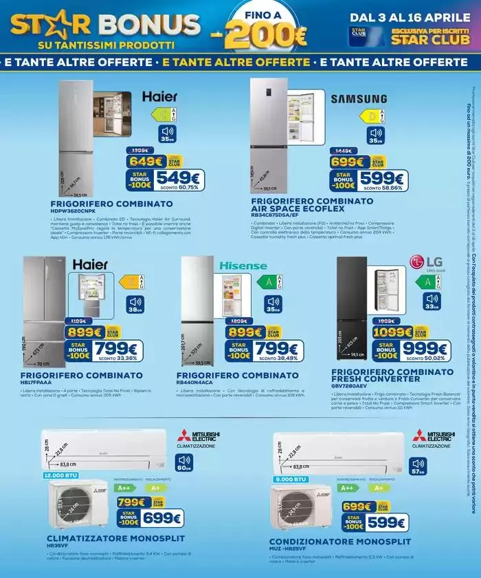 Star bonus -200€ su tantissimi prodotti da 3 aprile a 16 aprile di 2025 - Pagina del volantino 21