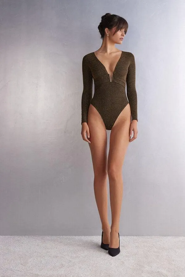 Body Manica Lunga Lamè Twinkle Twinkle Little Star