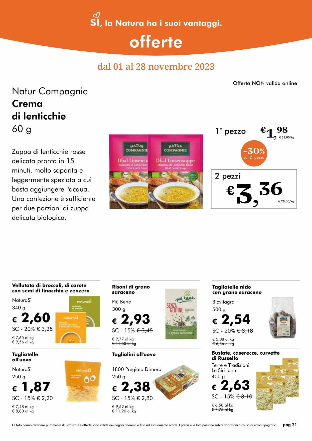 Natura Sì Volantino attuale da 25 ottobre a 8 novembre di 2023 - Pagina del volantino 21