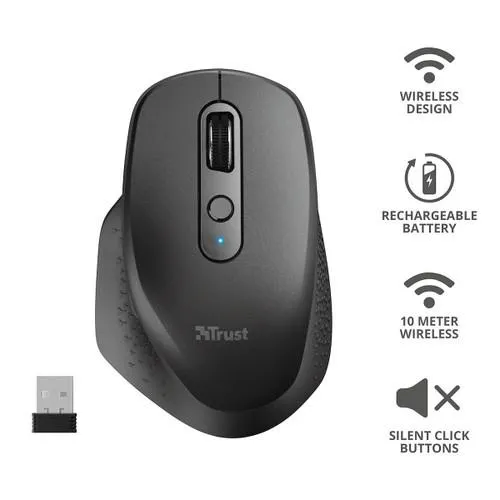 TRUST - OZAA RECHARGEABLE MOUSE BLACK