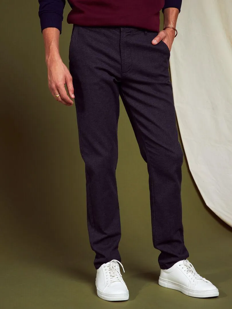 Pantaloni slim in jacquard - nero