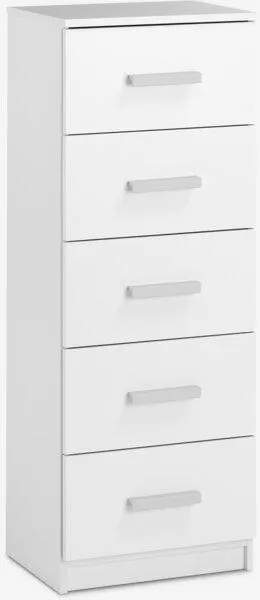 Cassettiera 5 cassetti TAPDRUP stretta bianco