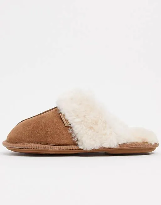Sheepskin by Totes - Pantofole a sabot color castagna
