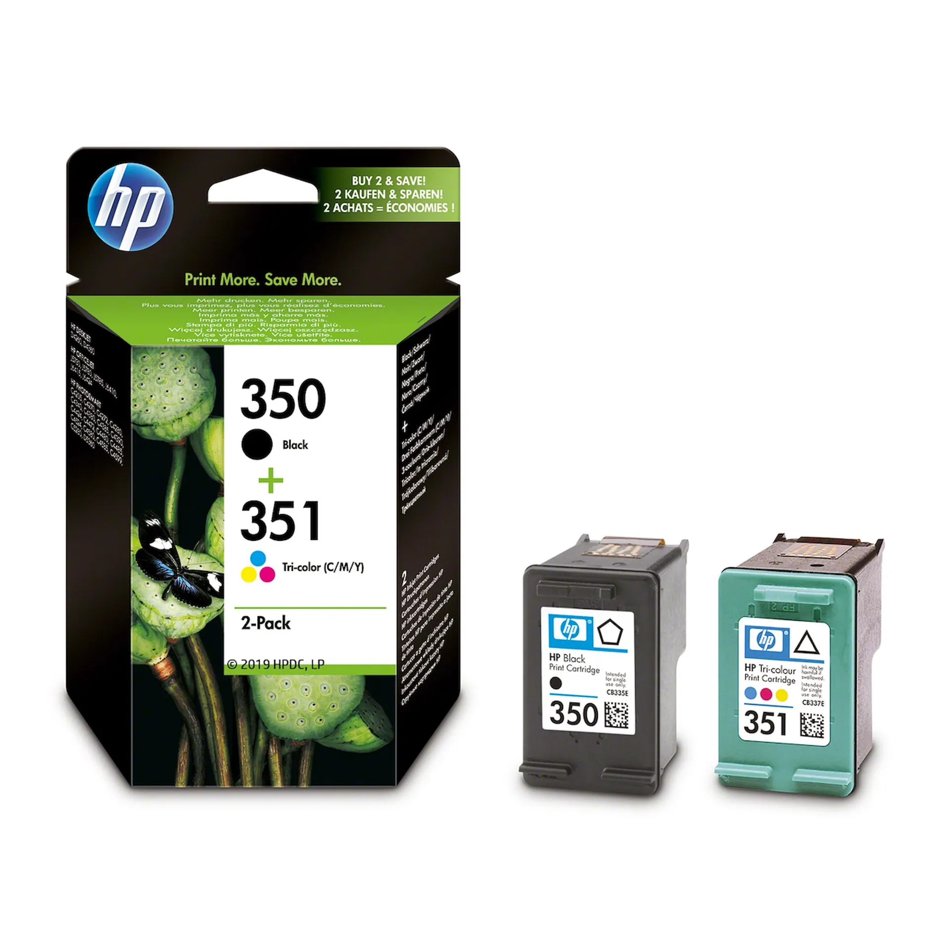 HP - 350 E 351 Combo Pack 2 Cartucce Originali nero e tricromia