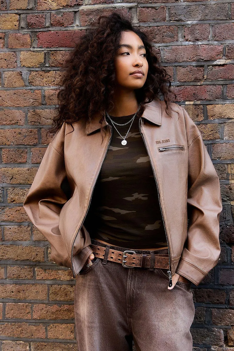 Giacca in Finta Pelle Luca Shrunken BDG