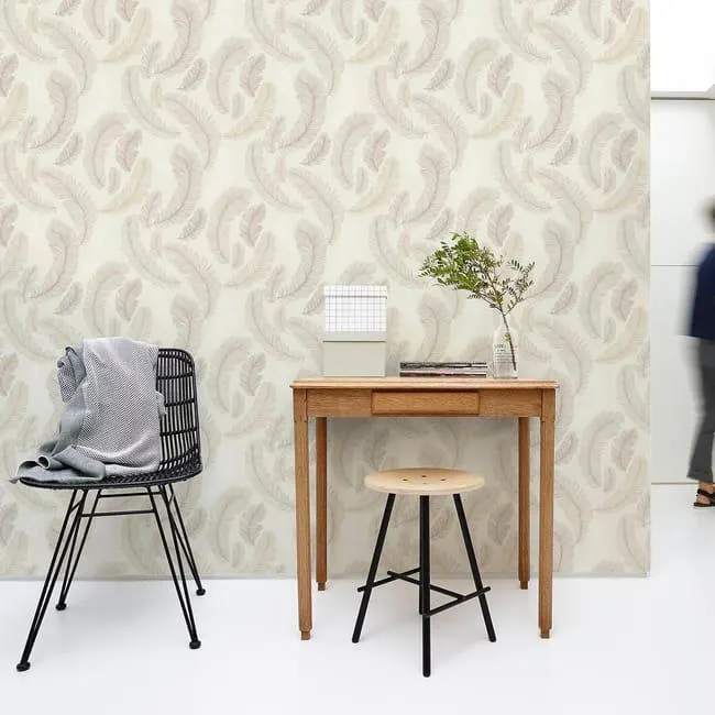 Carta da parati Piume tortora, 53 cm x 10.05 m