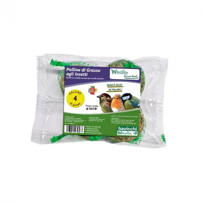 Palline di grasso per uccelli selvatici 4 x 90g