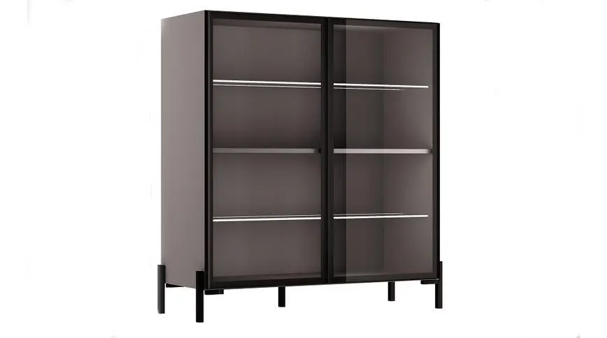 Gilda vetrina colore titanio 2 ante vetro fumè