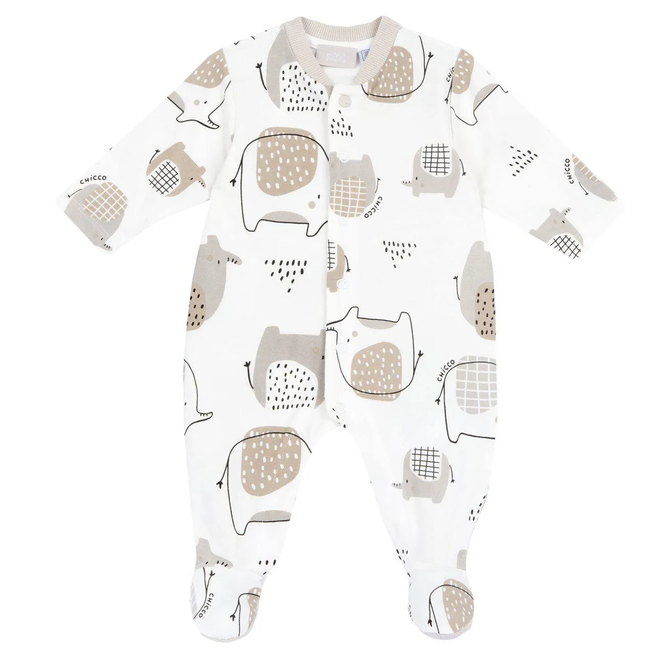 Pijama bebé elefante apertura frontal