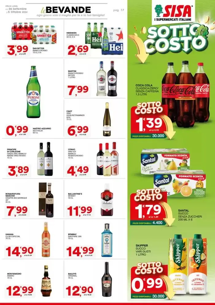 Sottocosto da 26 settembre a 5 ottobre di 2024 - Pagina del volantino 17