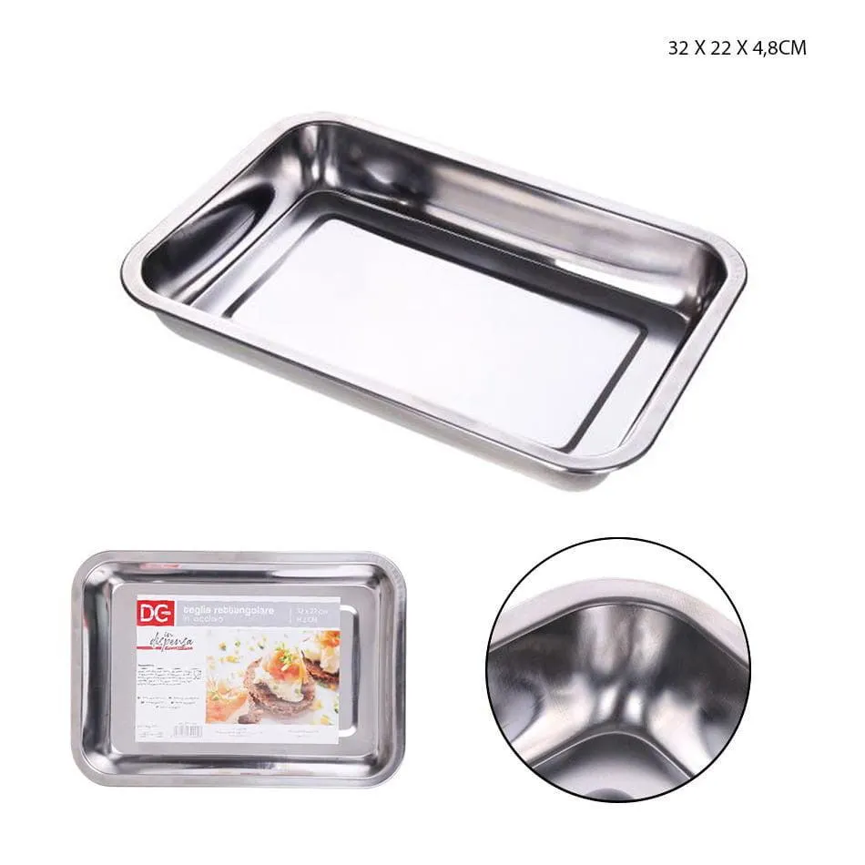 Dc - Stainless Steel Rectangular Baking Tray 31.5X21.5X4.8Cm