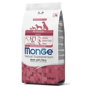 Monge - Natural Superpremium All Breeds Adult Monoprotein Manzo con Riso