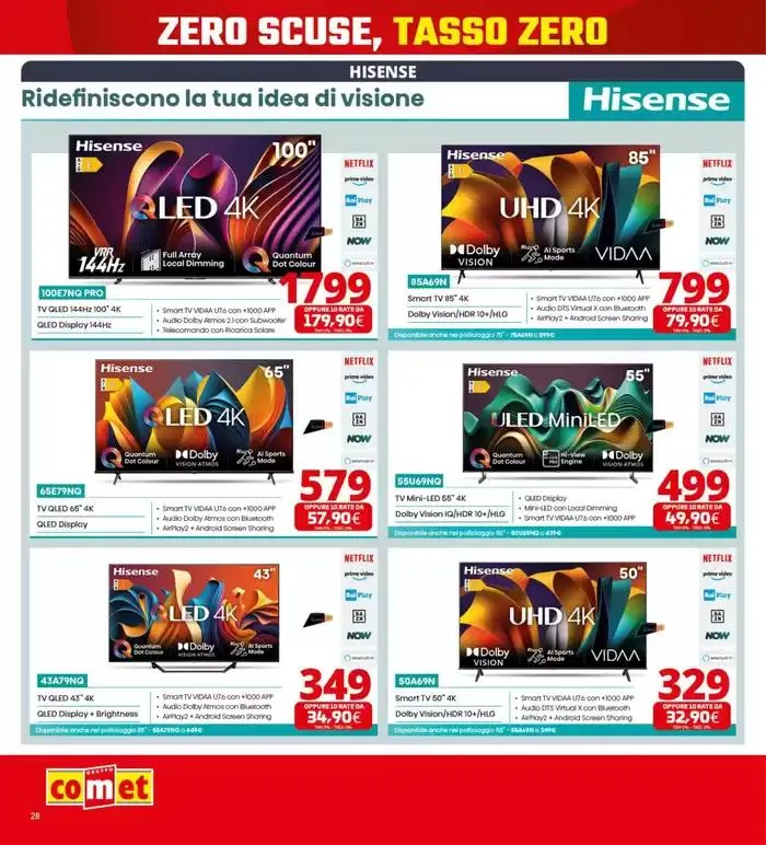 Zero scusa, tasso zero da Comet! da 3 aprile a 16 aprile di 2025 - Pagina del volantino 28