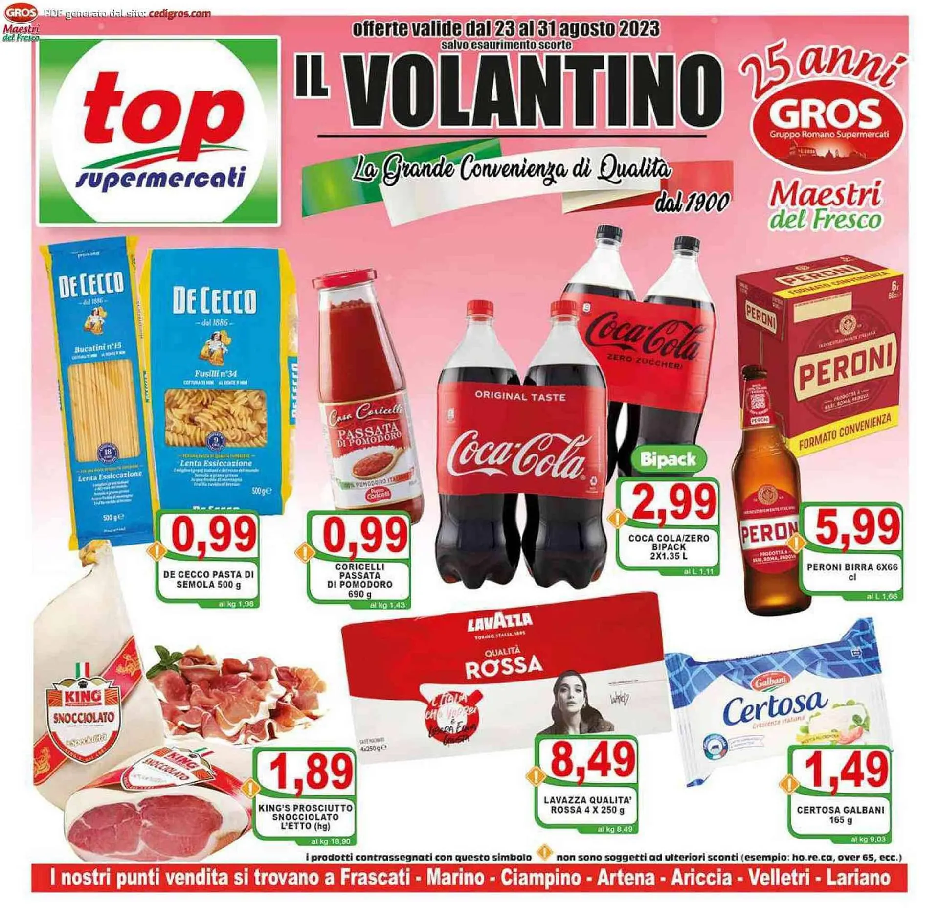 Volantino Top Supermercati da 23 agosto a 31 agosto di 2023 - Pagina del volantino 1
