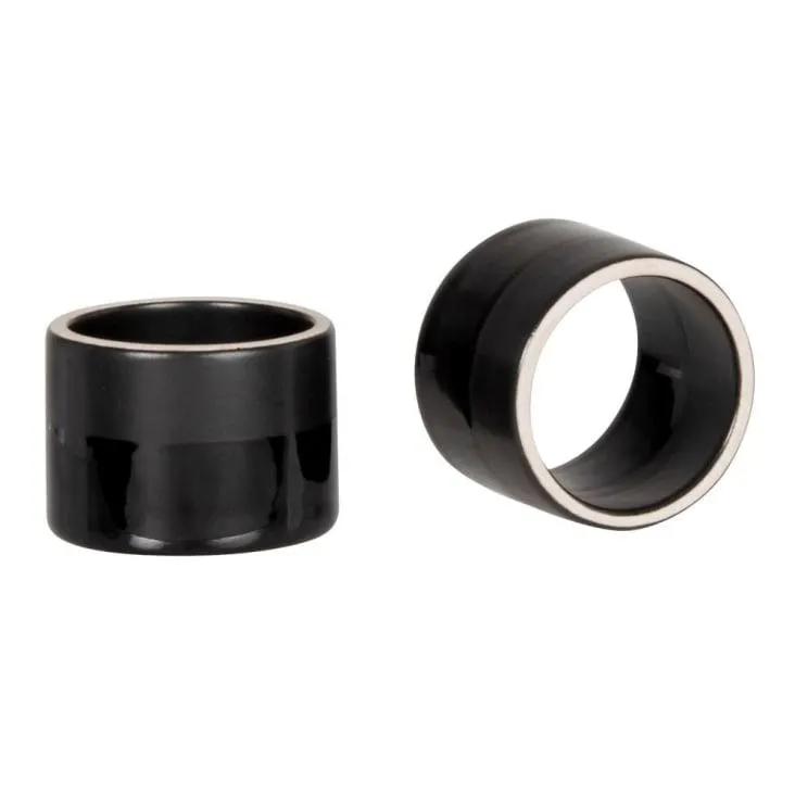 Set di 2 portatovaglioli in gres nero opaco - Lotto di 2