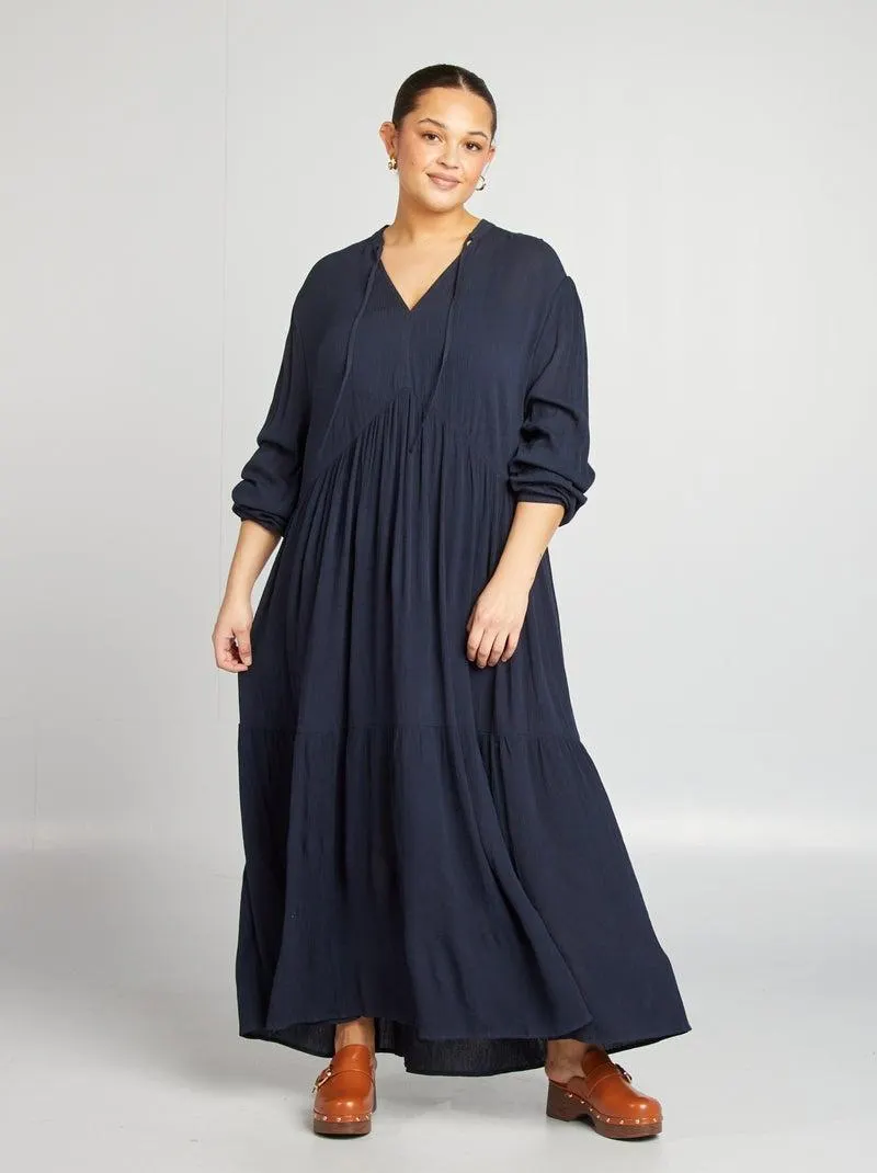 Vestito lungo con motivo - BLU