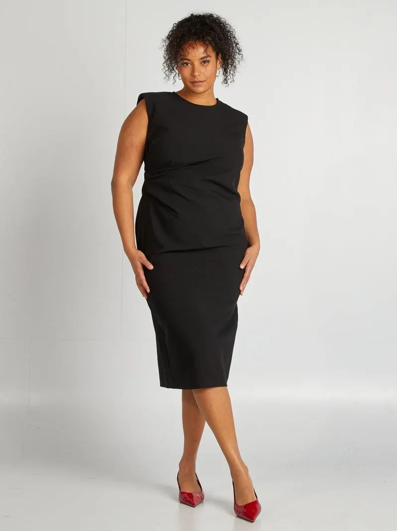 Vestito lungo con spalline - nero