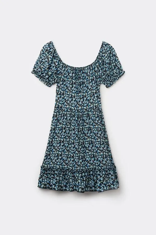 Vestito Corto Mezza Manica Tela Viscosa