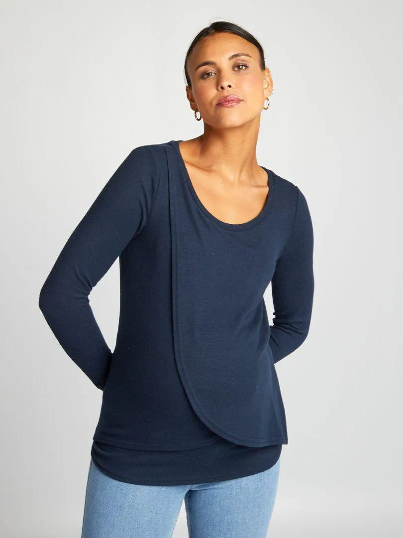 T-shirt per l'allattamento - BLU