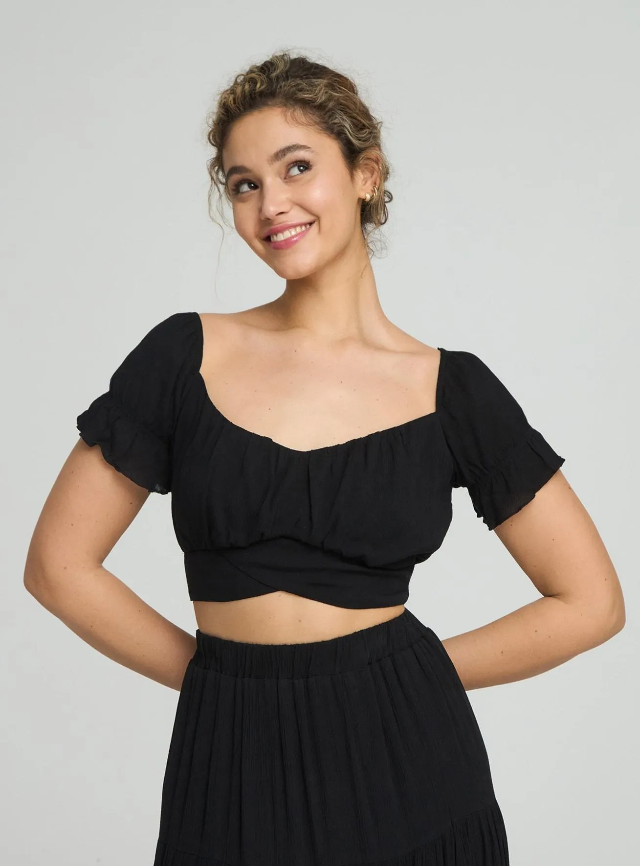 Blusa con fiocco Nero