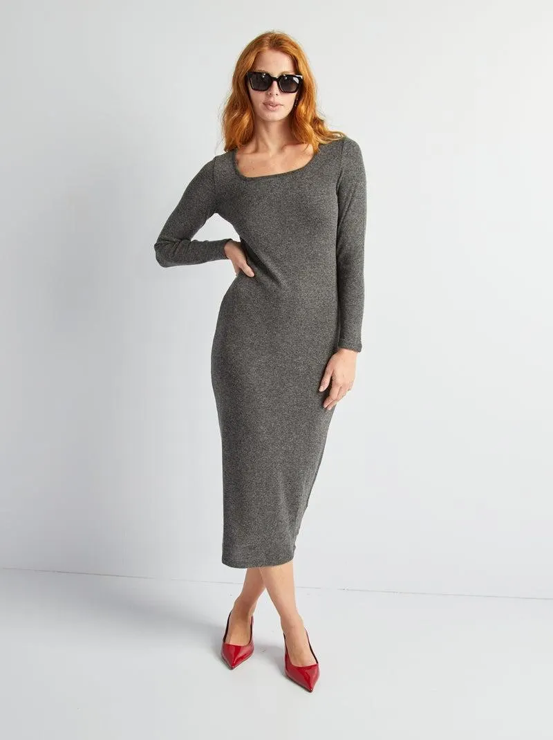 Maxi pull in maglia - GRIGIO