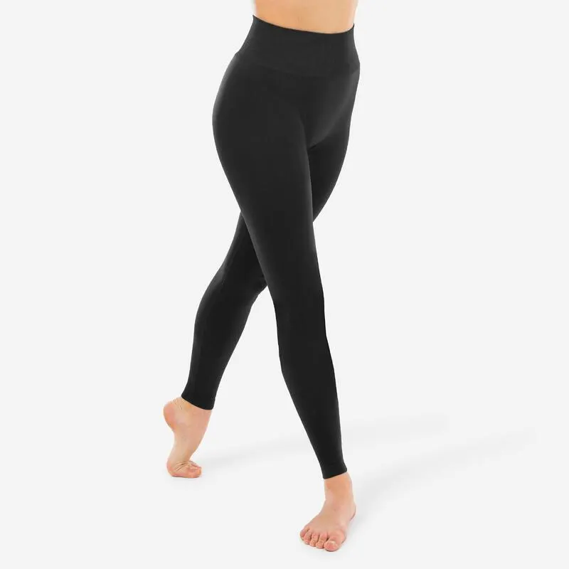 Leggings donna danza senza cuciture traspiranti neri