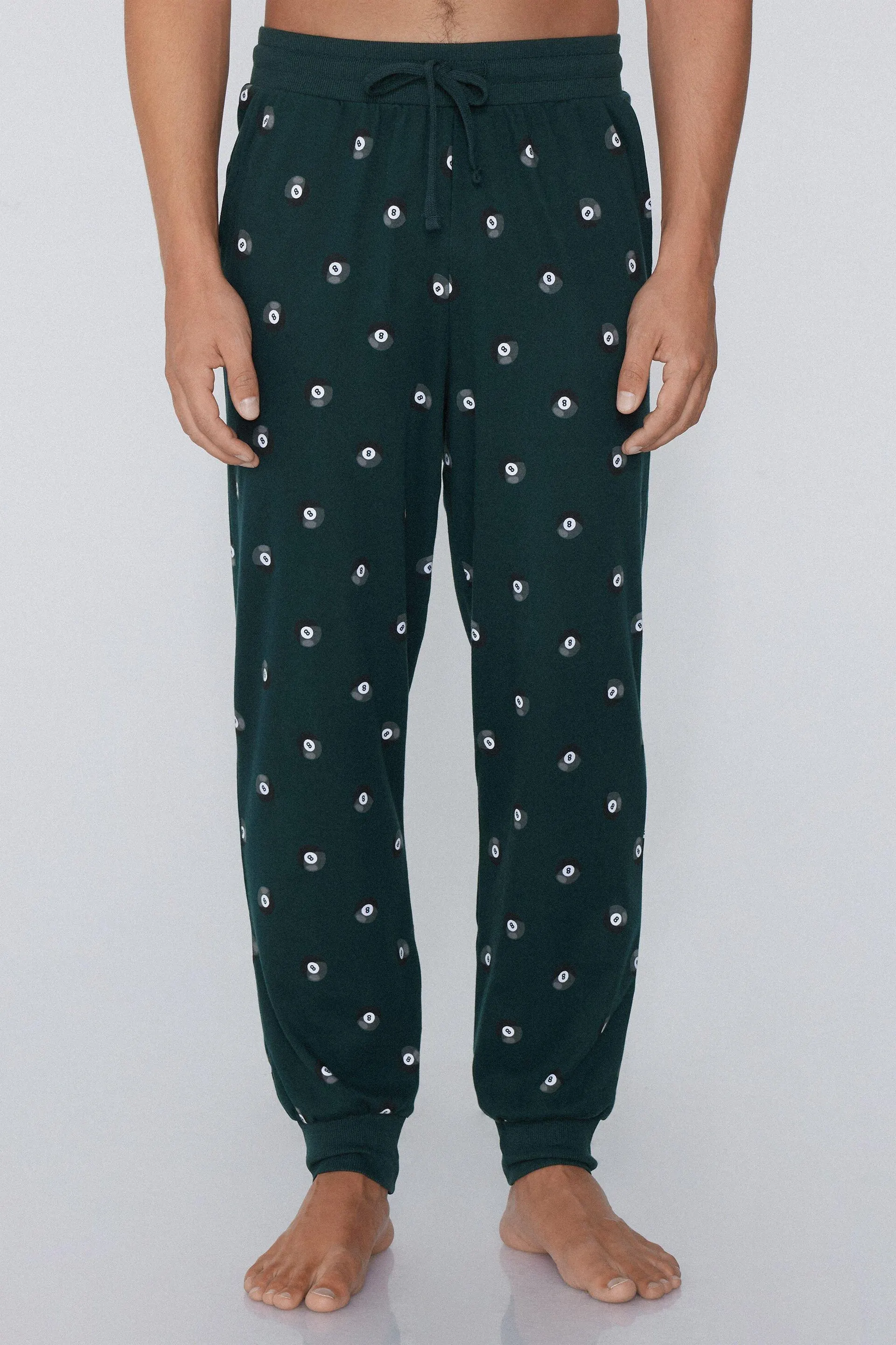 Jogger in Cotone Pesante Tasche Stampato