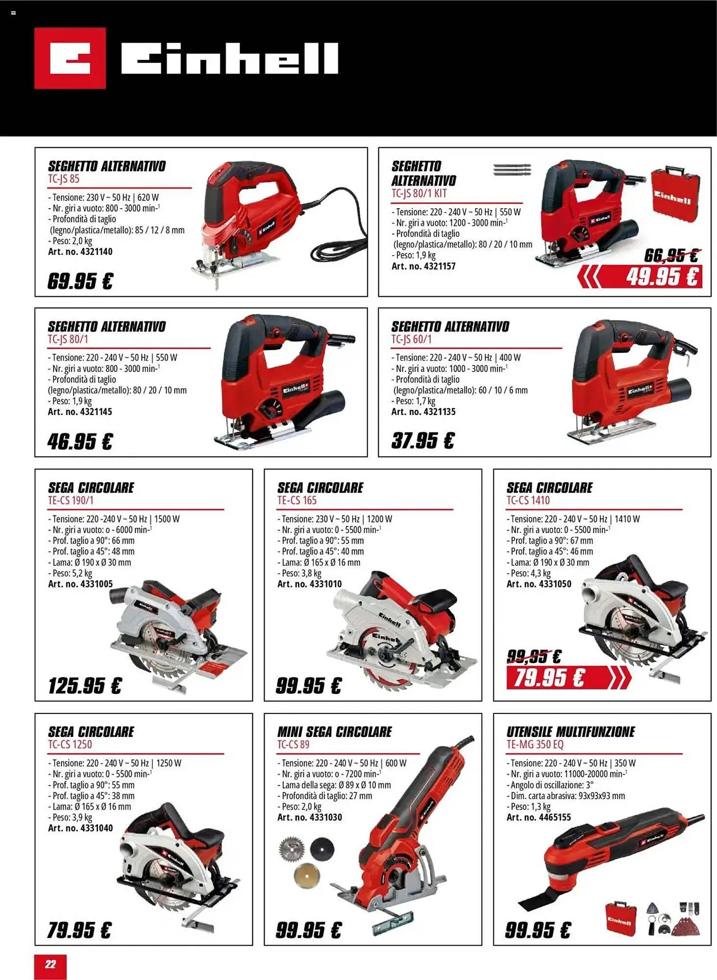 Volantino Einhell da 1 ottobre a 31 gennaio di 2026 - Pagina del volantino 22