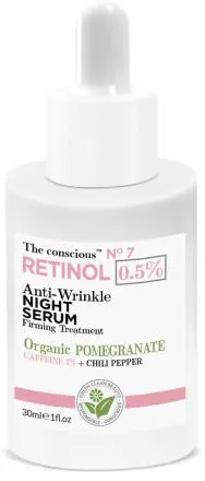 Siero notte antirughe al melograno bio, caffeina e peperoncino, 30 ml