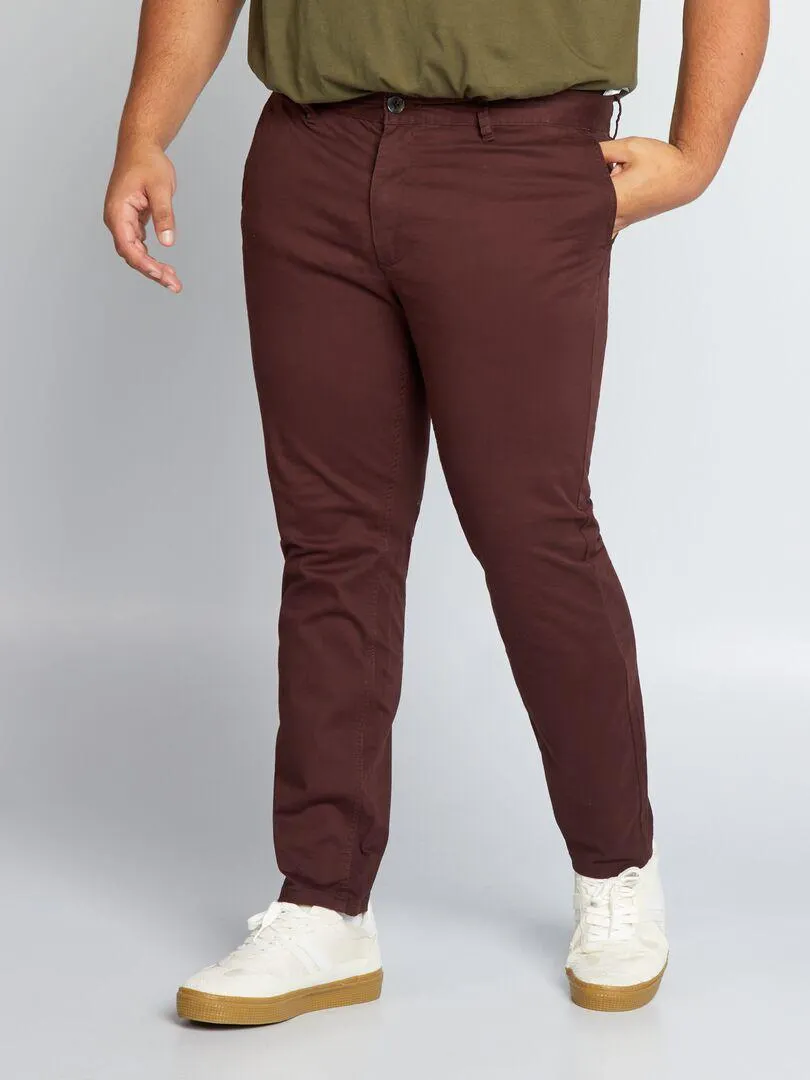 Pantaloni chino slim L32 - ROSSO
