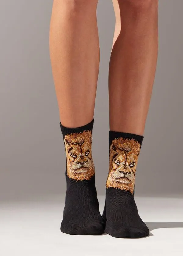 Calze Corte Sport Disegno Animals
