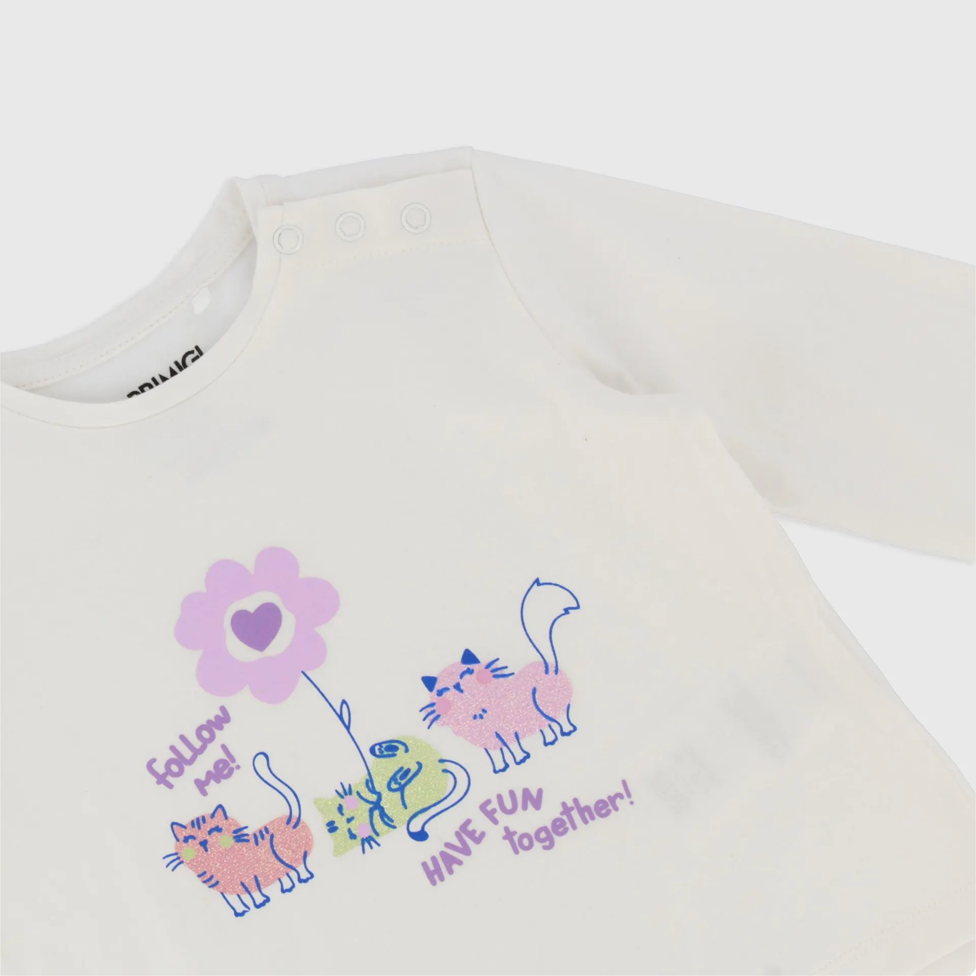 Maglietta in jersey elasticizzato da Bambina, BIANCO