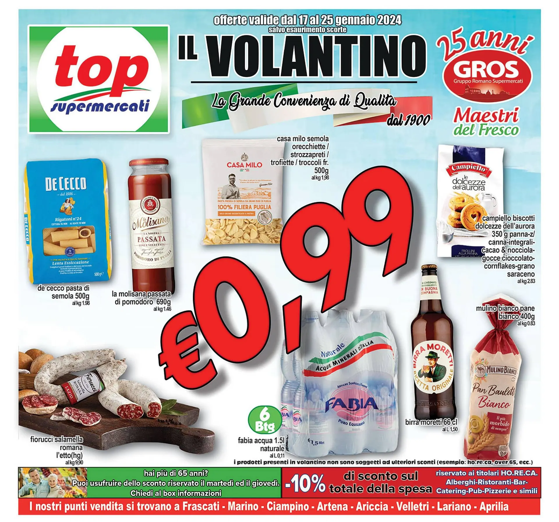 Volantino Top Supermercati da 17 gennaio a 25 gennaio di 2024 - Pagina del volantino 1